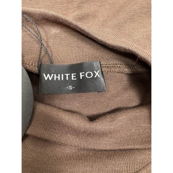 White Fox NWT Long Sleeve Open with Tie Front Festival Crop Top Stretchy Size S - Picture 7 of 9